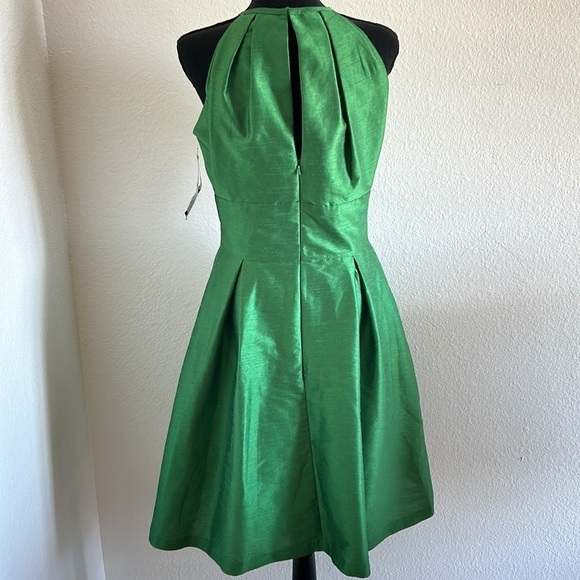 NWT Alfred Sung Dupion Halter Dress in Ivy Size 8 - Picture 7 of 10